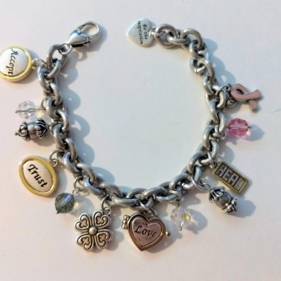 Retired Brighton Power of Pink charm bracelet - Picture 2 of 6